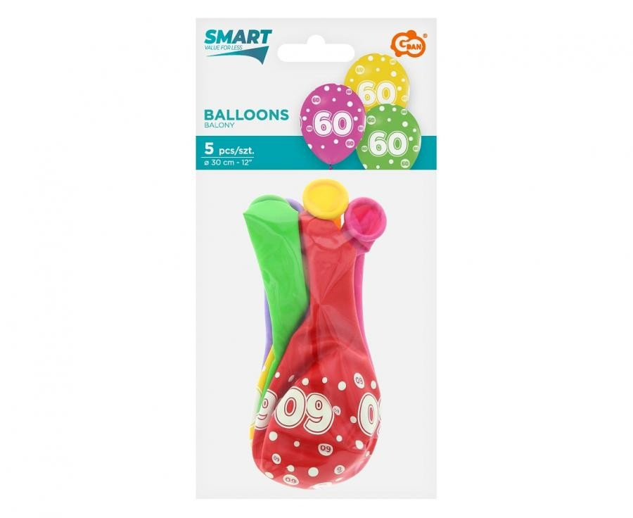 Balony z cyframi 60 12" 5szt GZ-CY60 GoDan